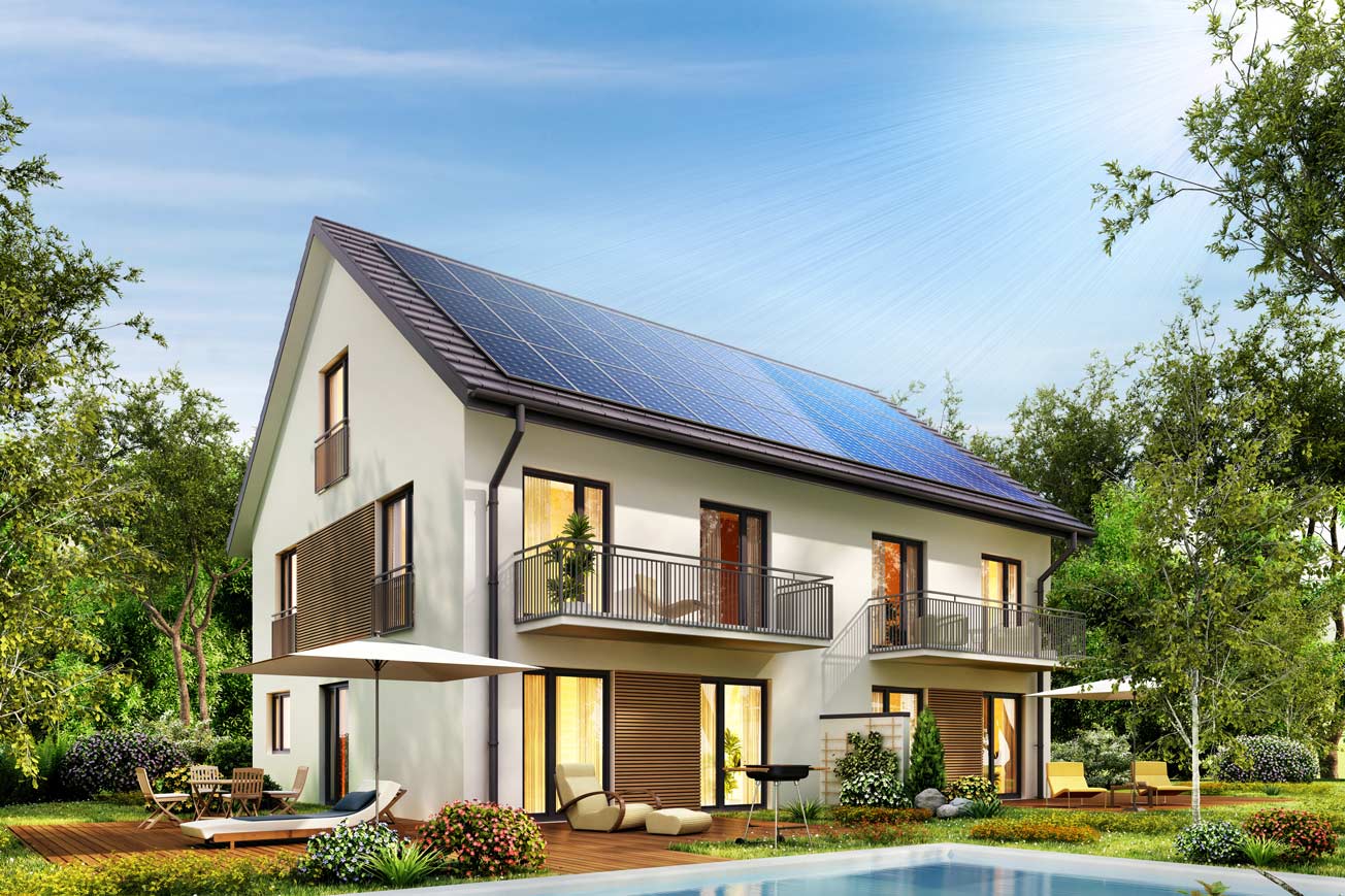Haus mit einer Photovoltaikanlage
